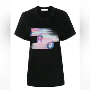 NWT IRO PARIS graphic logo-print Tee Shirt Black S